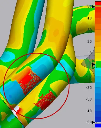 Mapa de comparación 3D en Geomagic Control X