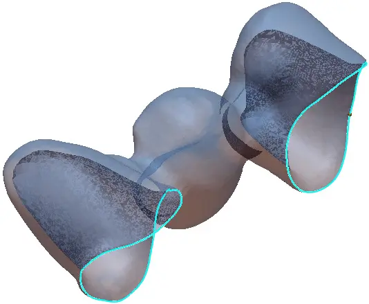 Spline de tubería antes de la edición