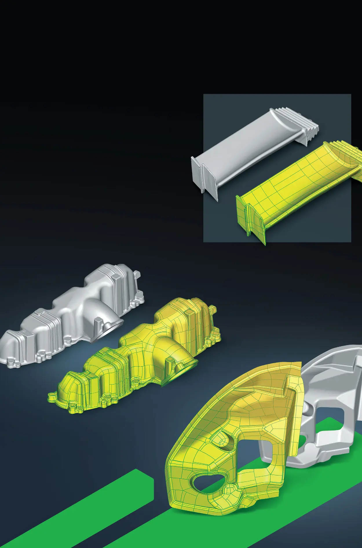 Ejemplos de superficies automáticas en PolyWorks Modeler