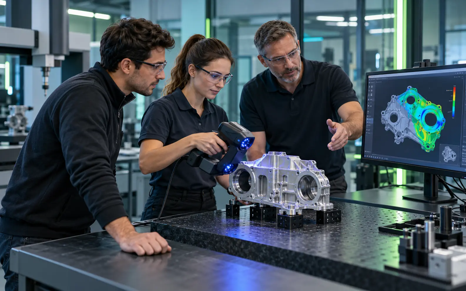 Capacitación práctica de un equipo técnico en escaneo y metrología 3D