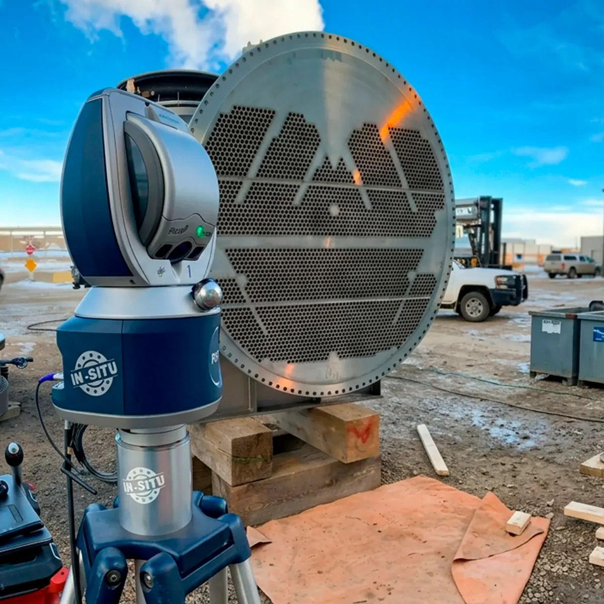 Control dimensional de componente circular industrial