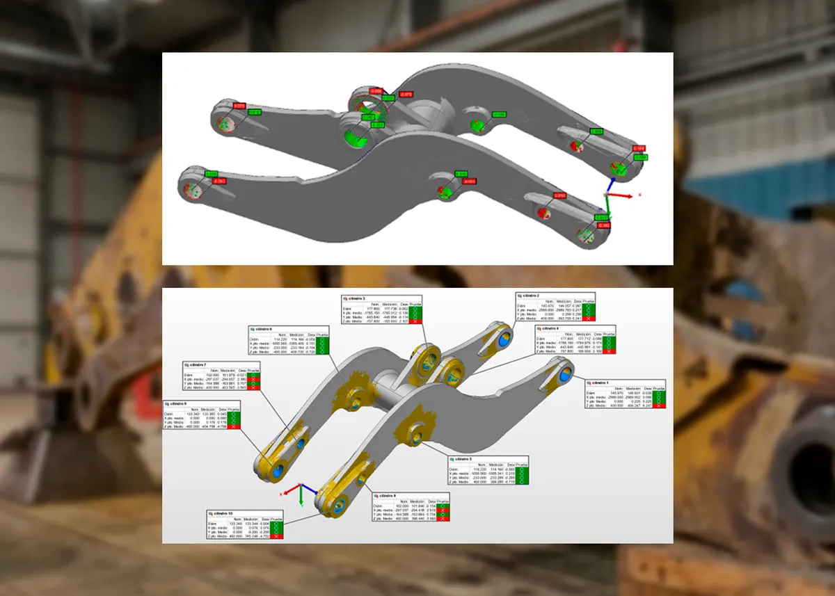 Resultados dimensionales comparados con referencias CAD