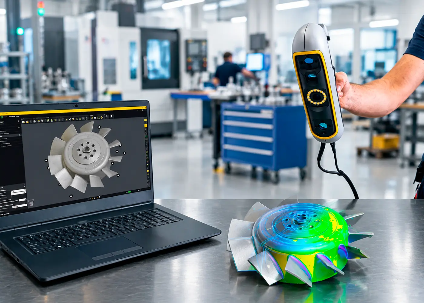 Escáner peel 3d aplicado a inspección de una pieza industrial